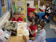 Children at Listening Stations