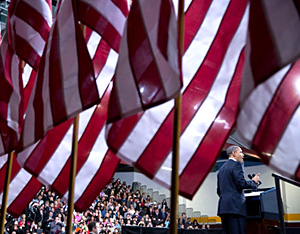 El presidente Obama haciendo uso de la palabra. [Foto por Pete Souza]