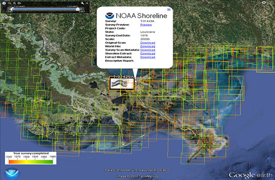 NOAA Historical Shoreline Survey Viewer