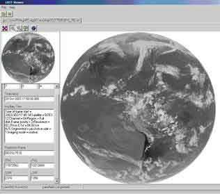 GOES-EAST full disk image viewed using LRIT.