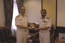 Rear Admiral (LH) Sinan Azmi Tosun with Chief of the Royal Omani Navy , Rear Admirall Abdullah bin Khamis Al-Raisi