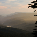 view of Fern Lake as seen from the Pinnacle Overlook