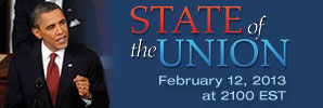 President Obama will deliver the annual State of the Union address at the House Chamber of the U.S. Congress on Tuesday, February 12 at 21:00 EST (Wednesday, February 13 at 02:00 UTC). Join us for a live webcast of this important speech as he outlines key priorities to a joint session of the 113th Congress. Watch and discuss President Obama’s achievements over the past year as well as his vision for America in 2013!