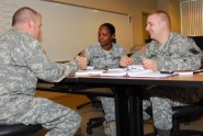 Students participate in a small group exercise during a resilience training assistant (RTA) class at the Regional Training Institute at Camp Blanding Joint Training Center, March 14, 2012. The Florida National Guard is implementing resilience training throughout the force to train Soldiers to deal with stress and bounce back from adversity. Photo by Sgt. 1st Class Blair Heusdens