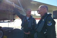 Commander of the 125th Fighter Wing Col. James Eiffert (left) gives a briefing on the F-15 Eagle fighter jet to Florida Gov. Rick Scott at the Jacksonville International Airport, Nov. 2, 2012. Photo by Master Sgt. Thomas Kielbasa