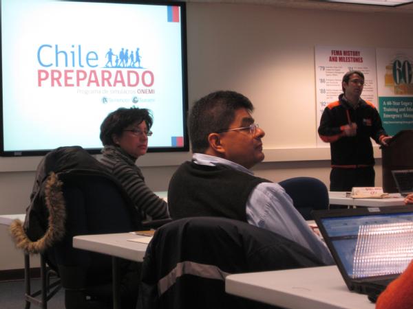 Emmitsburg, Md., Feb. 22, 2012 -- Chilean representatives from the National Office of Emergency of the Interior Ministry take the Master Exercise Practitioner Program course at the Emergency Management Institute. FEMA partners with international organizations on emergency management issues.