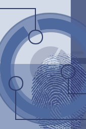 circular design with blue thumbprint overlay