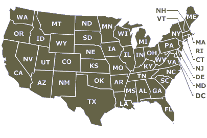 Map with Links to Western and Eastern Regions and Headquartes