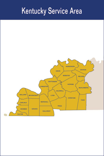 Kentucky Service Area State Map