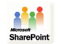 Four silhouettes of people in blue, yellow, green, and red with the words Microsoft SharePoint