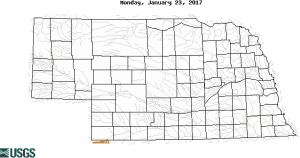 Map of below normal 7-day average streamflow compared to historical streamflow for the day of year.