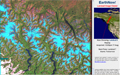 EarthNow! screen capture showing satellite image and index map