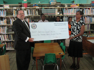 $10,000 Dominica American Corner Donation