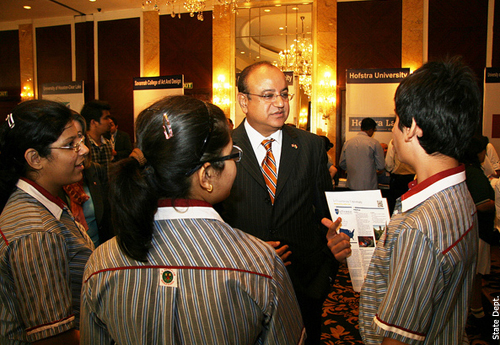 The first U.S. Education Mission to India, led by Assistant Secretary of Commerce Suresh Kumar visits New Delhi, October 10, 2011.