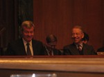 Senators Grassley and Baucus during Grassley's final Finance Committee hearing as Ranking Member