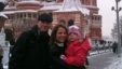 Kendra Skaggs and her husband, Jason, pose on Red Square with 5-year-old Polina, now known as Polly.