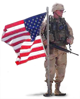 American Solider with U.S. Flag