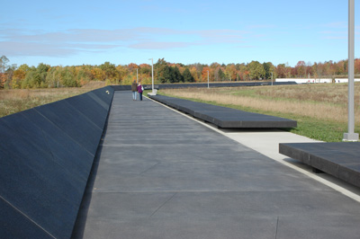 Photo of Memorial showing flight path