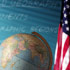 Photo: Globe and U.S. Flag