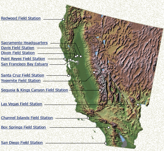 Map of field station locations