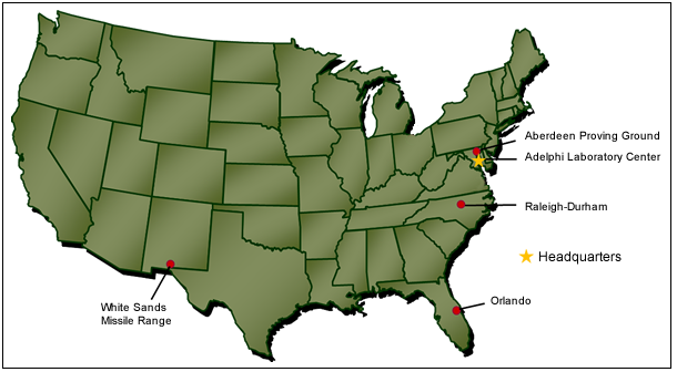 Army Research Laboratory Visitor Information USA Map