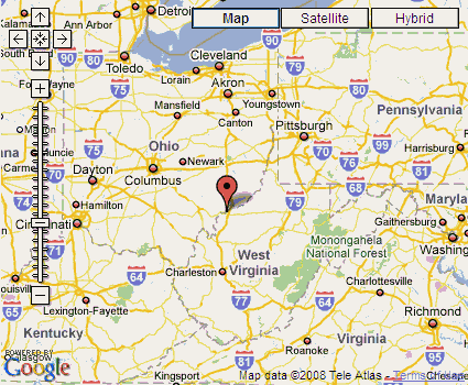 Map of Location in Parkersburg, WV