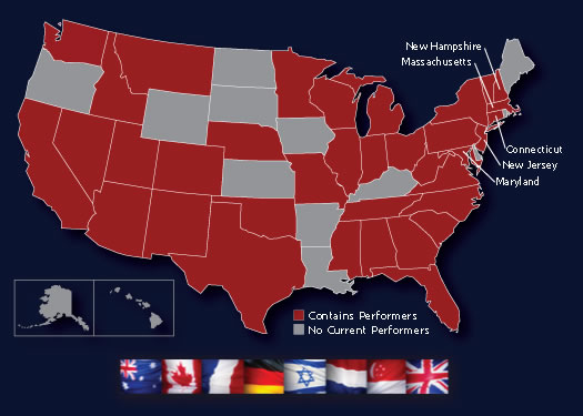 Map of FY08 Performers