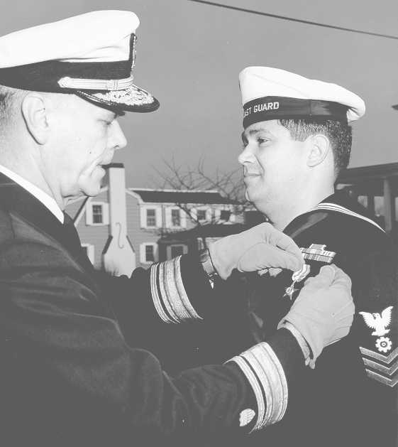 Engineman 1st Class Robert J. Yered was awarded the Silver Star due to his heroic actions at the Army Terminal in Cat Lai, Vietnam in 1968. U.S. Coast Guard photo. 