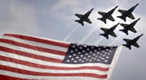 Blue Angels Fly Over US Flag