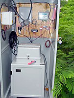 Picture of equipment installed at a river-monitoring site. 