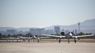 A-10C Thunderbolt IIs taxi down down the runway during Exercise Red Flag 12-4 at Nellis Air Force Base, Nev. The A-10s are assigned to Moody AFB, and the base's 23rd Wing is the lead wing for Red Flag this year and has more than 200 people deployed to Nellis AFB to support the air combat readiness exercise. (U.S. Air Force photo/Staff Sgt. Christopher Hubenthal)