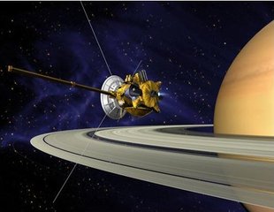 Artist Rendering of Cassini in orbit at Saturn