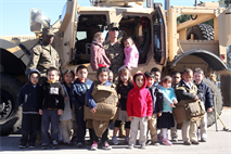 Marine Wing Support Squadron 273 motor transportation operators visited Michael C. Riley Elementary School, Jan. 31. The Marines were present to give insight to students during the school