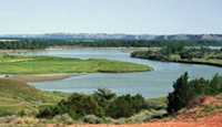 Picture of the Missouri River in North Dakota. 