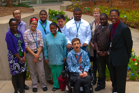 Photo of group in courtyard