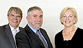 Ambassador Fulton joined Nobel Laureate in Economics Paul Krugman (center) at a lunch hosted by NyKredit Group Chief Executive Peter Engberg Jensen (left) on May 26. (State Dept.)