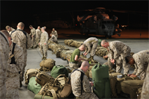 Marines from Marine Heavy Helicopter Squadron 461 prepare to depart from Marine Corps Air Station New River for their seven-month deployment to Afghanistan, Jan. 29. HMH-461 will spend the duration of their deployment supporting Operation Enduring Freedom. 