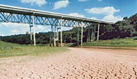 Picture of dry creekbed of the Pedernales River, Texas.