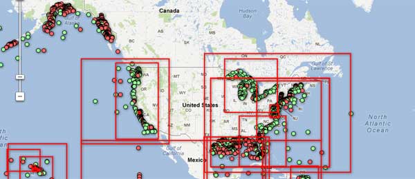 Map of IOOS Observations Assets locations. Click to launch this application.