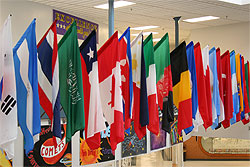 Flag display at Ormond Middle School in Centerville, Virginia