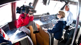 NOAA Administrator Dr. Jane Lubchenco is interviewed for a TV piece