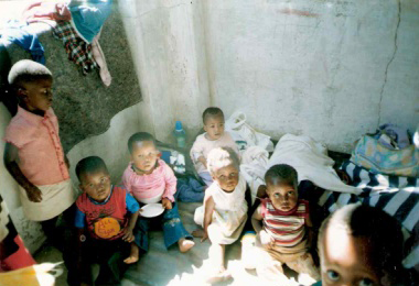 Infants in Ibuyambo HIV & AIDS Forum's safe house