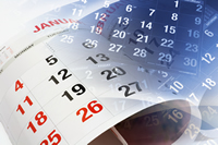 A collage of calendar months with January in the foreground; Shutterstock.com
