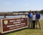 New visitor sign of Sam D. Hamilton National Wildlife Refuge