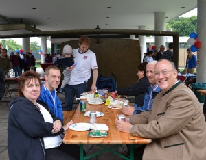 Guests enjoying the Barbeque.