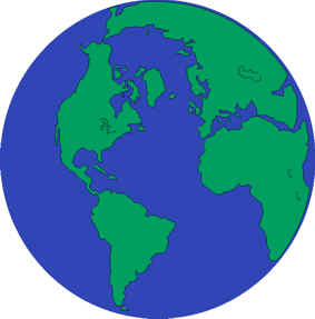 blue and green globe of the earth.