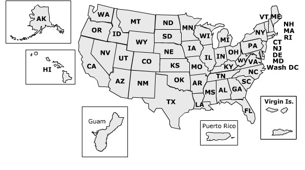 USA Map for Veterans Affairs