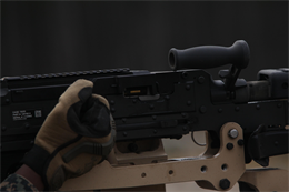 A 7.62 mm round is readied to fire from an M-240 machine gun by a Marine with Bridge Company, 8th Engineer Support Battalion, 2nd Marine Logistics Group during a training exercise aboard Camp Lejeune, N.C., Jan. 30, 2013. The M-240 is capable of firing 750 rounds per minute and requires at least two operators to be used effectively.