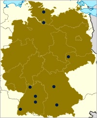 Standorte auf Deutschlandkarte