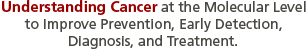 Understanding Cancer at the Molecular Level to Improve Prevention, Early Detection, Diagnosis and Treatment.